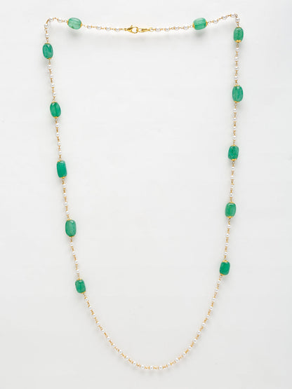 Stone And Gold-Polished Mask Chain - Ruby Raang