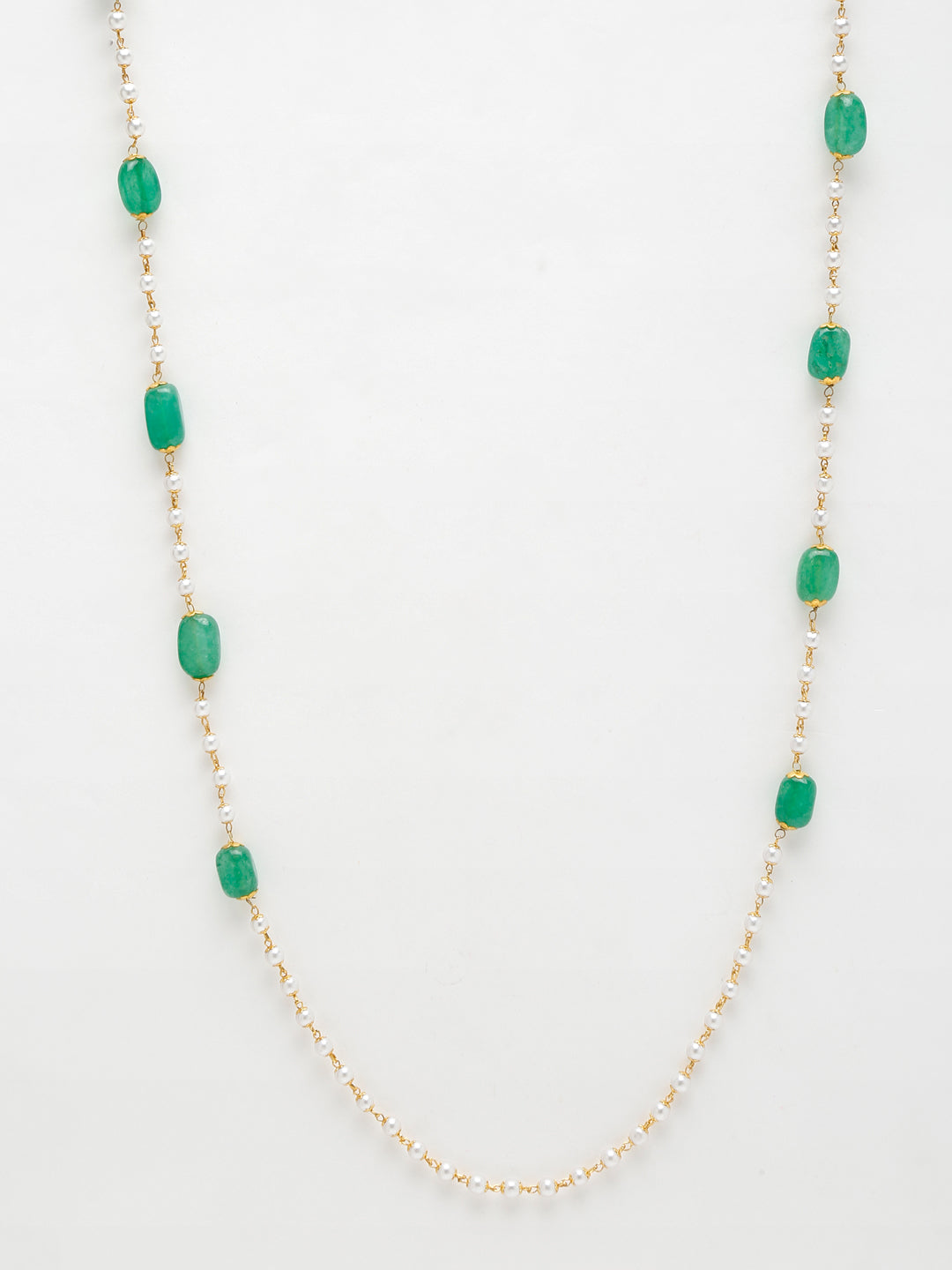 Stone And Gold-Polished Mask Chain - Ruby Raang