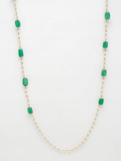 Stone And Gold-Polished Mask Chain - Ruby Raang
