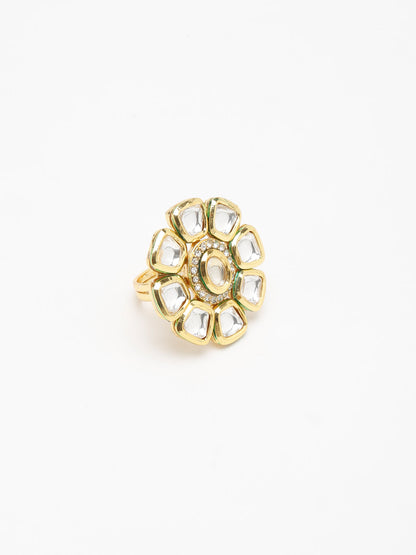 Kundan Ring - Ruby Raang