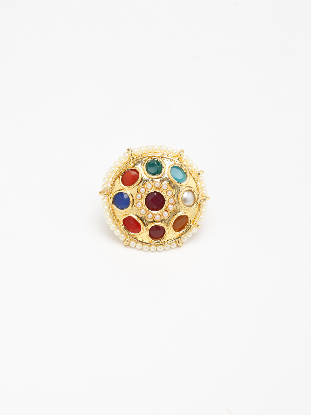 Kundan Ring - Ruby Raang