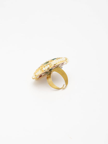 Kundan Ring - Ruby Raang