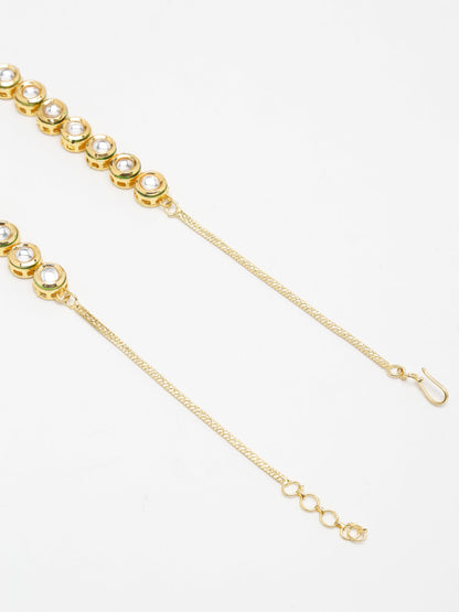 Gold-Polished Kundan Choker - Ruby Raang