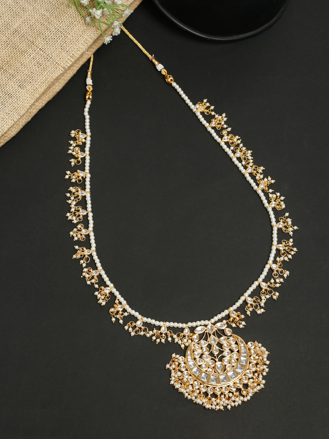 Gold-Polished Kundan Choker - Ruby Raang