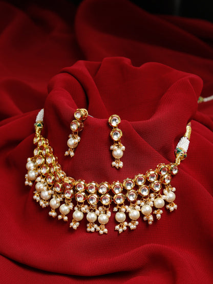 Kundan Choker With Earrings - Ruby Raang