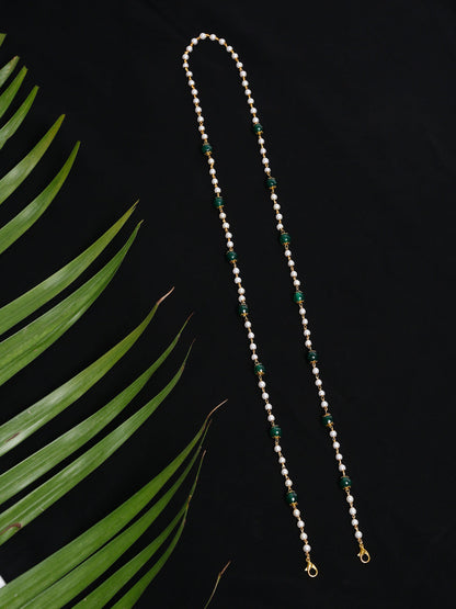 Stone And Gold-Polished Mask Chain - Ruby Raang