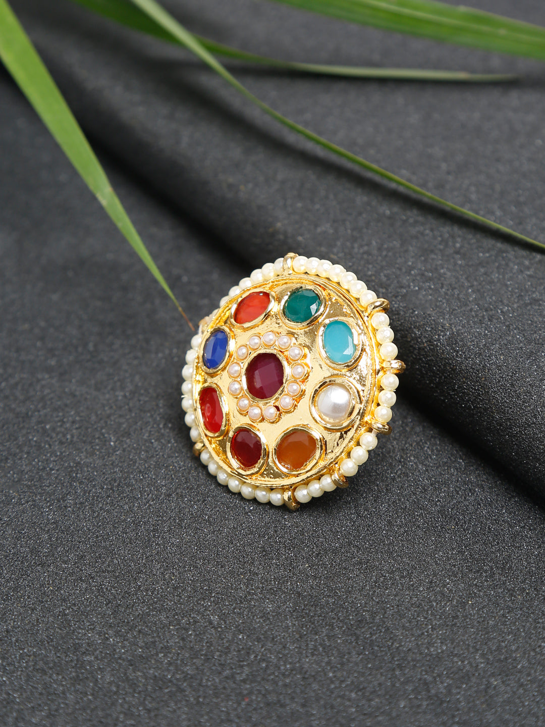 Kundan Ring - Ruby Raang