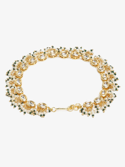 White Gold-Polished Anklets Set Of 2 - Ruby Raang