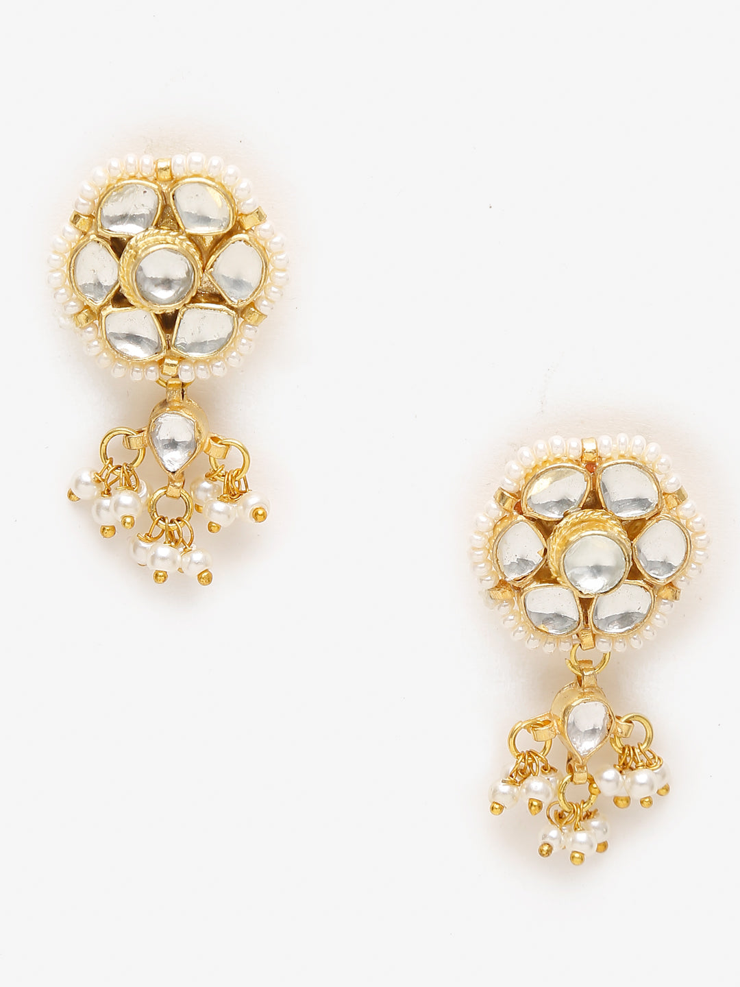 Gold-Polished Green Kundan-Studded Choker With Earrings - Ruby Raang