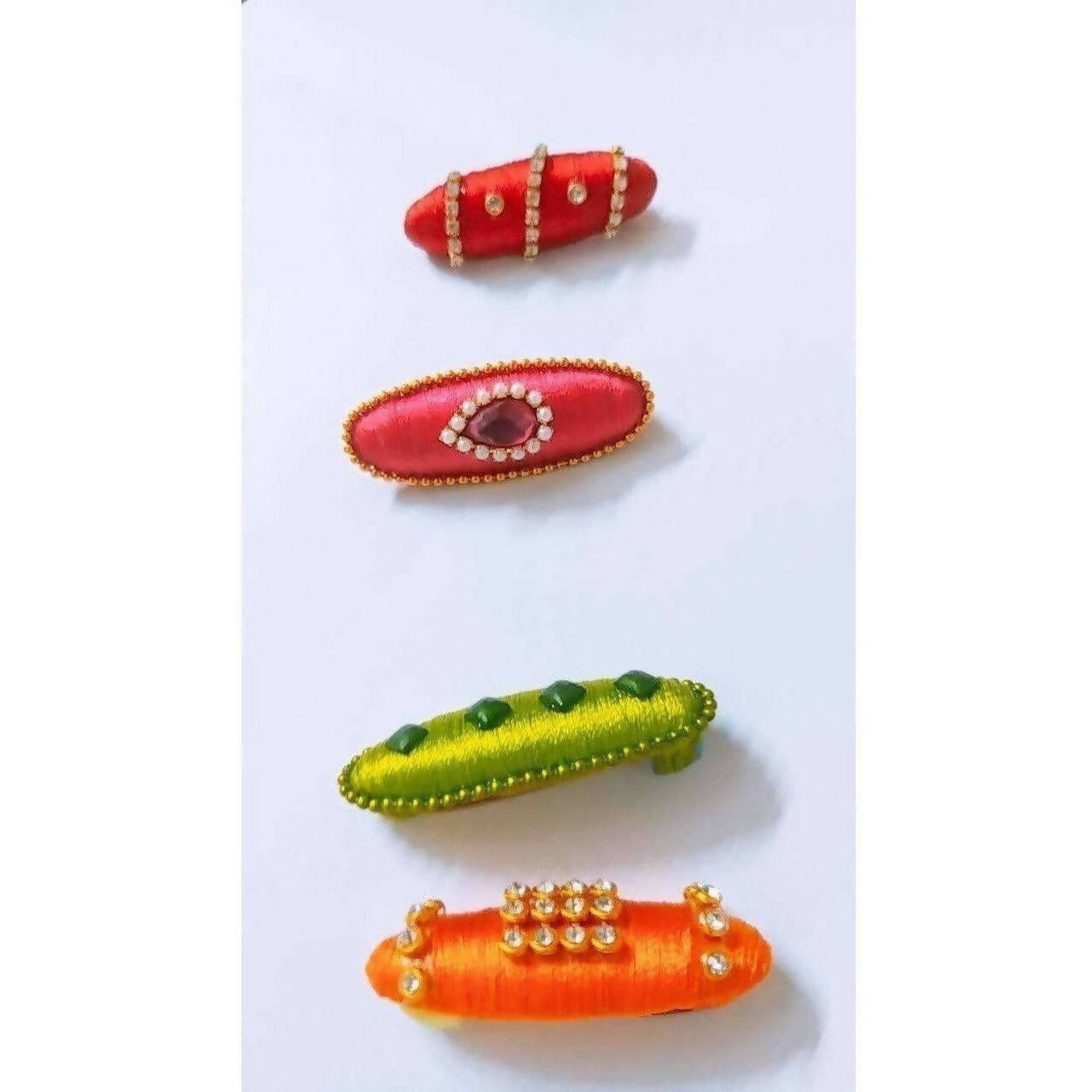Multi Color Saree Pins - Set of 4