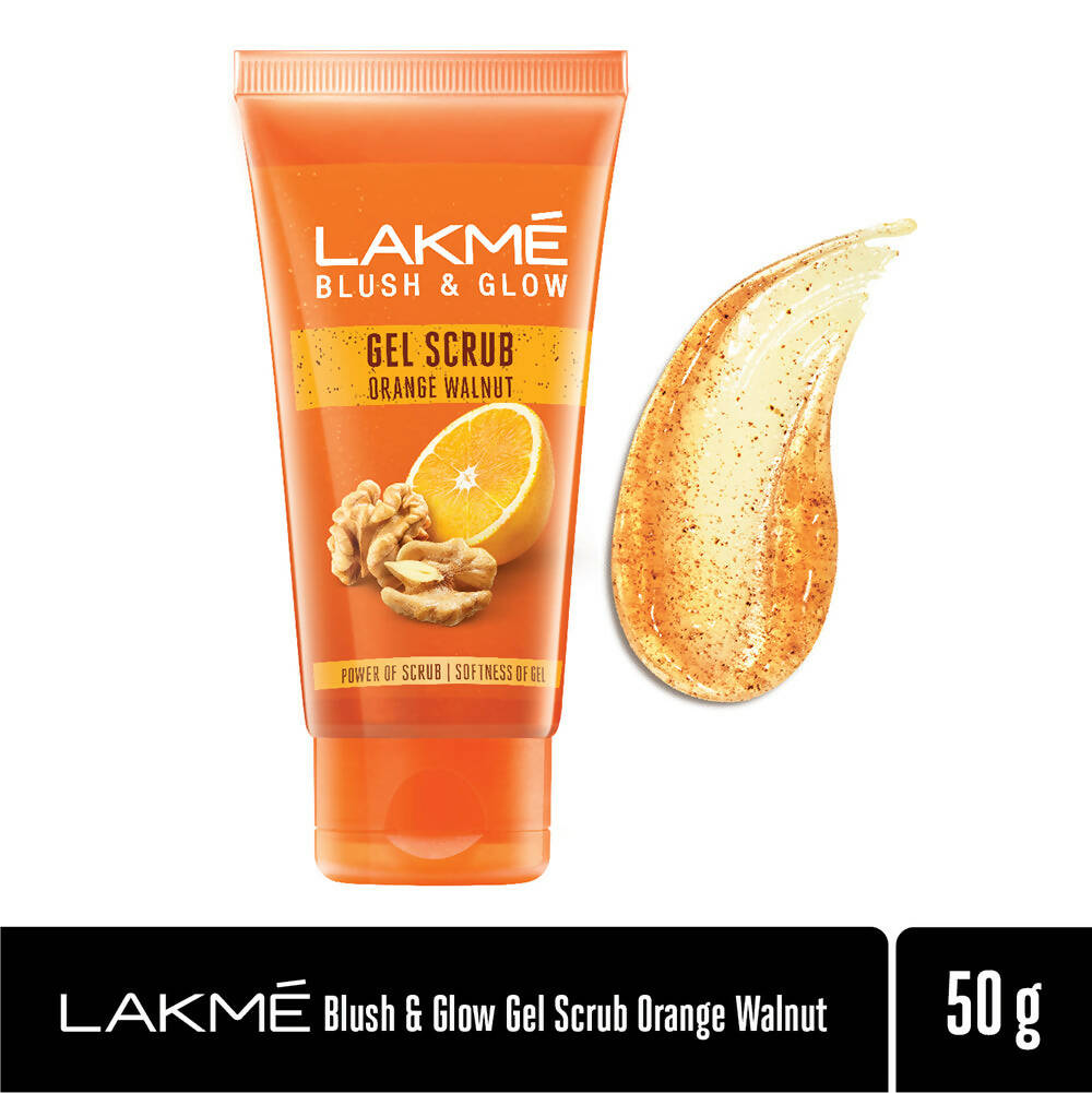Lakmé Blush & Glow Gentle Deep Clean Gel Scrub with Orange & Walnut - 50 gms