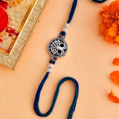 trueBrowns X Voylla Blue High Polish Beaded Thread Rakhi