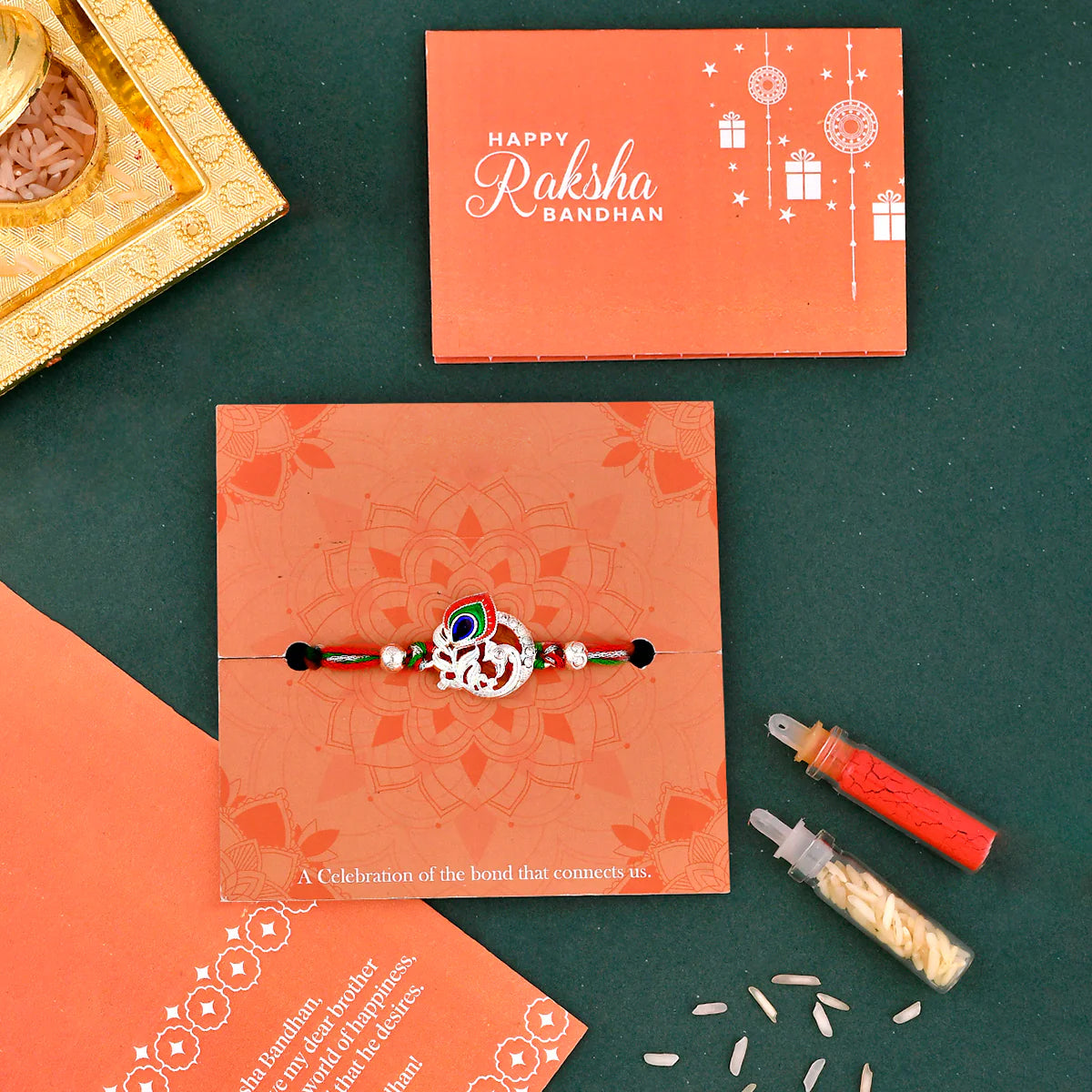 trueBrowns X Voylla Colorful Mor Pankh Thread Rakhi