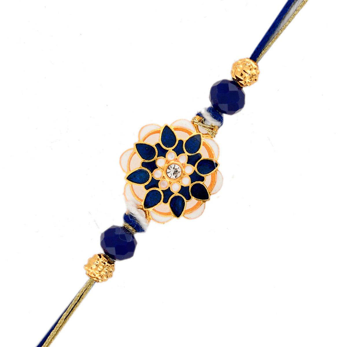 trueBrowns X Voylla Ethnic Studded Blue Thread Rakhi