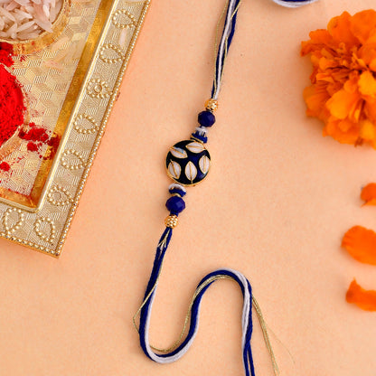trueBrowns X Voylla Ethnic Embellished Blue Thread Rakhi