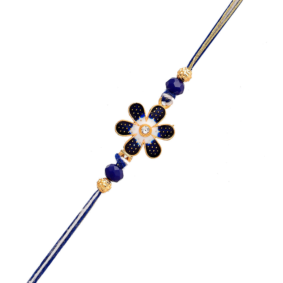trueBrowns X Voylla Ethnic Floral Motif Blue Thread Rakhi