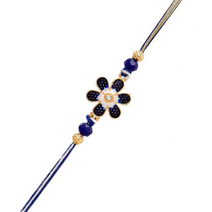 trueBrowns X Voylla Ethnic Floral Motif Blue Thread Rakhi