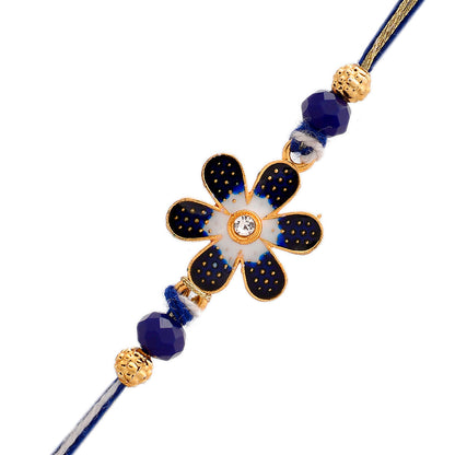 trueBrowns X Voylla Ethnic Floral Motif Blue Thread Rakhi