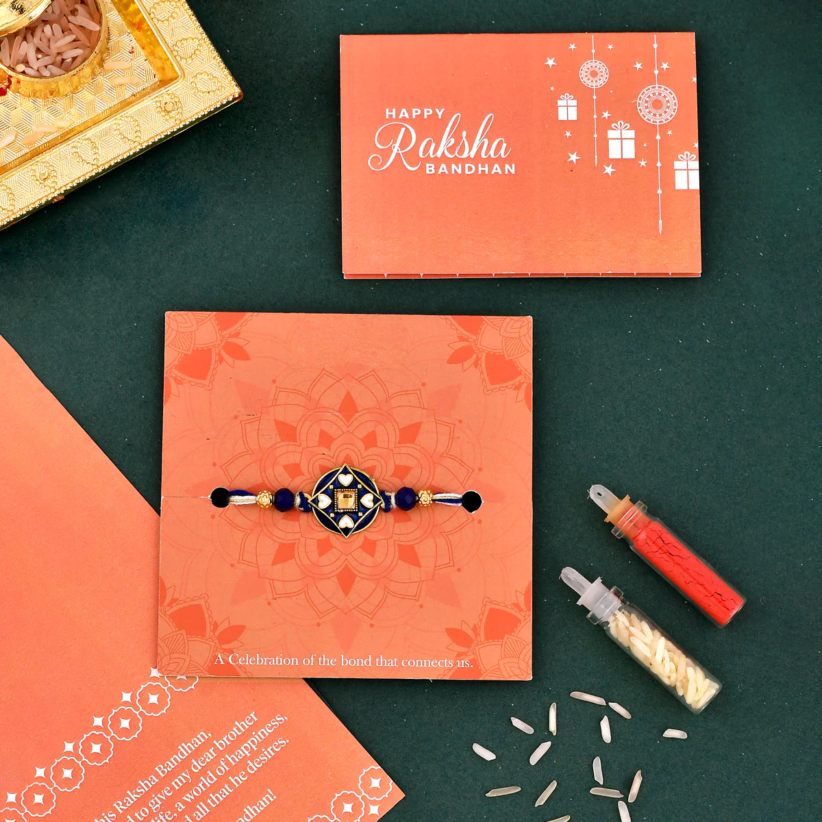 trueBrowns X Voylla Ethnic Mandala Inspired Blue Thread Rakhi