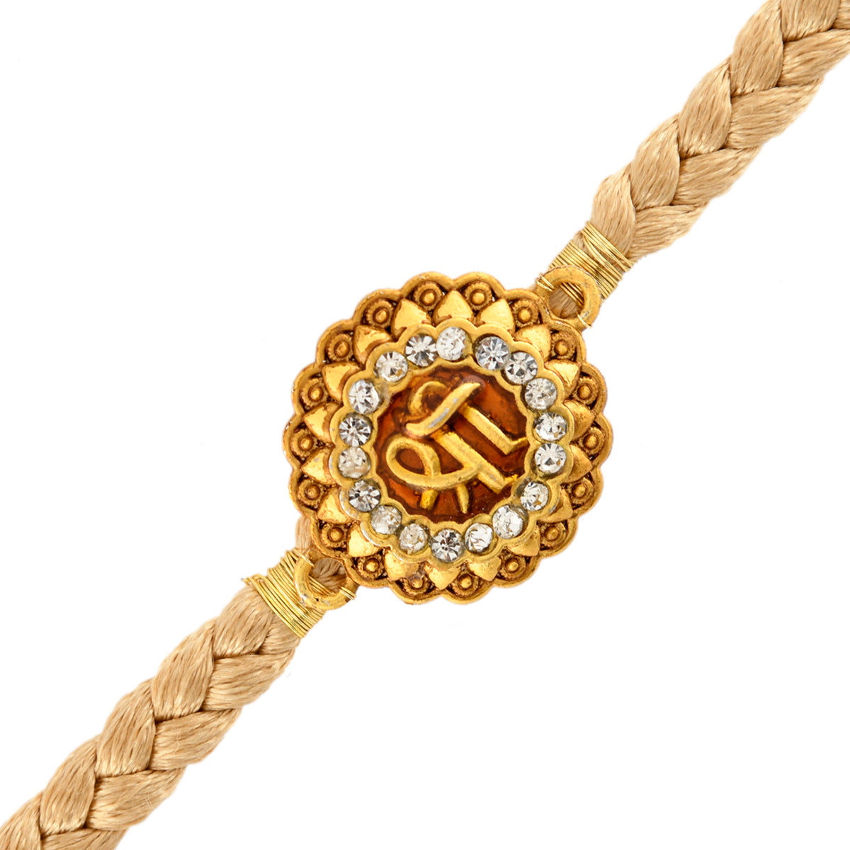 trueBrowns X Voylla Traditional Shree Inscription Zirconia Studded Rakhi