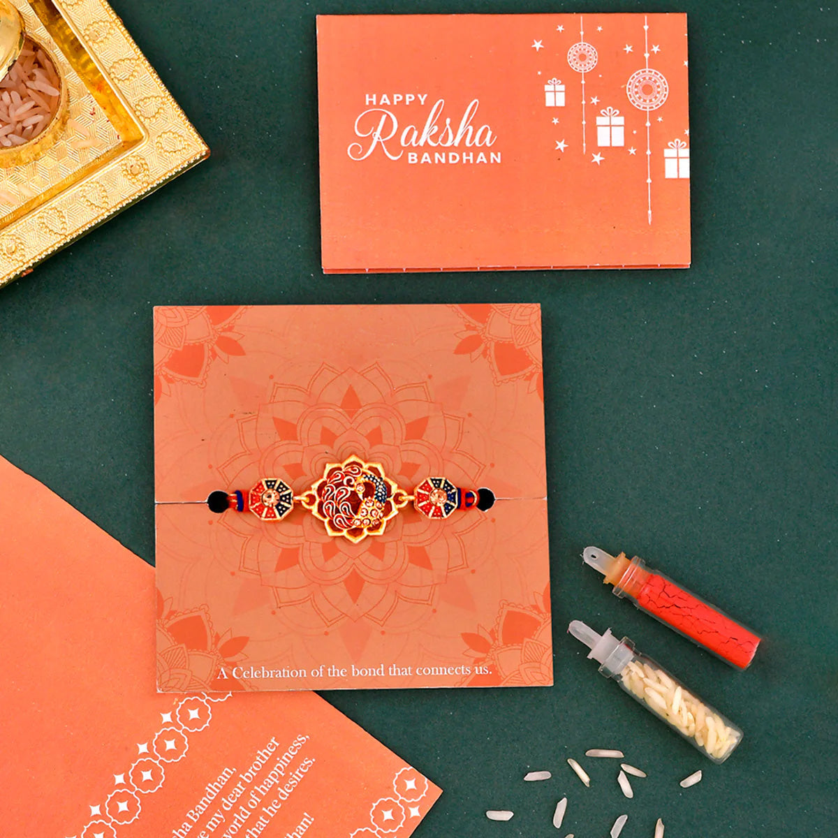trueBrowns X Voylla Cutwork Studded High Polish Thread Rakhi
