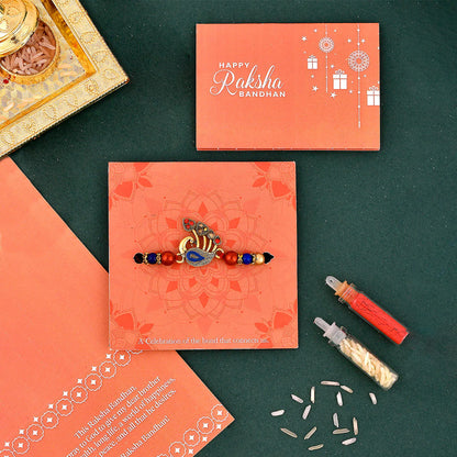 trueBrowns X Voylla Colorful Peacock Motif Thread Rakhi