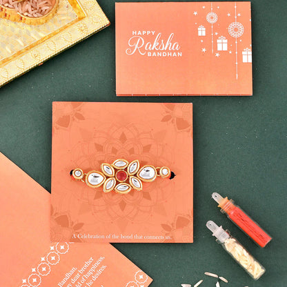 trueBrowns X Voylla Ethnic Kundan Polki Thread Rakhi