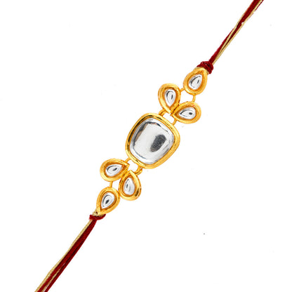 trueBrowns X Voylla Classic Kundan Polki Studded Ethnic Thread Rakhi