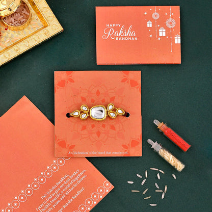trueBrowns X Voylla Classic Kundan Polki Studded Ethnic Thread Rakhi