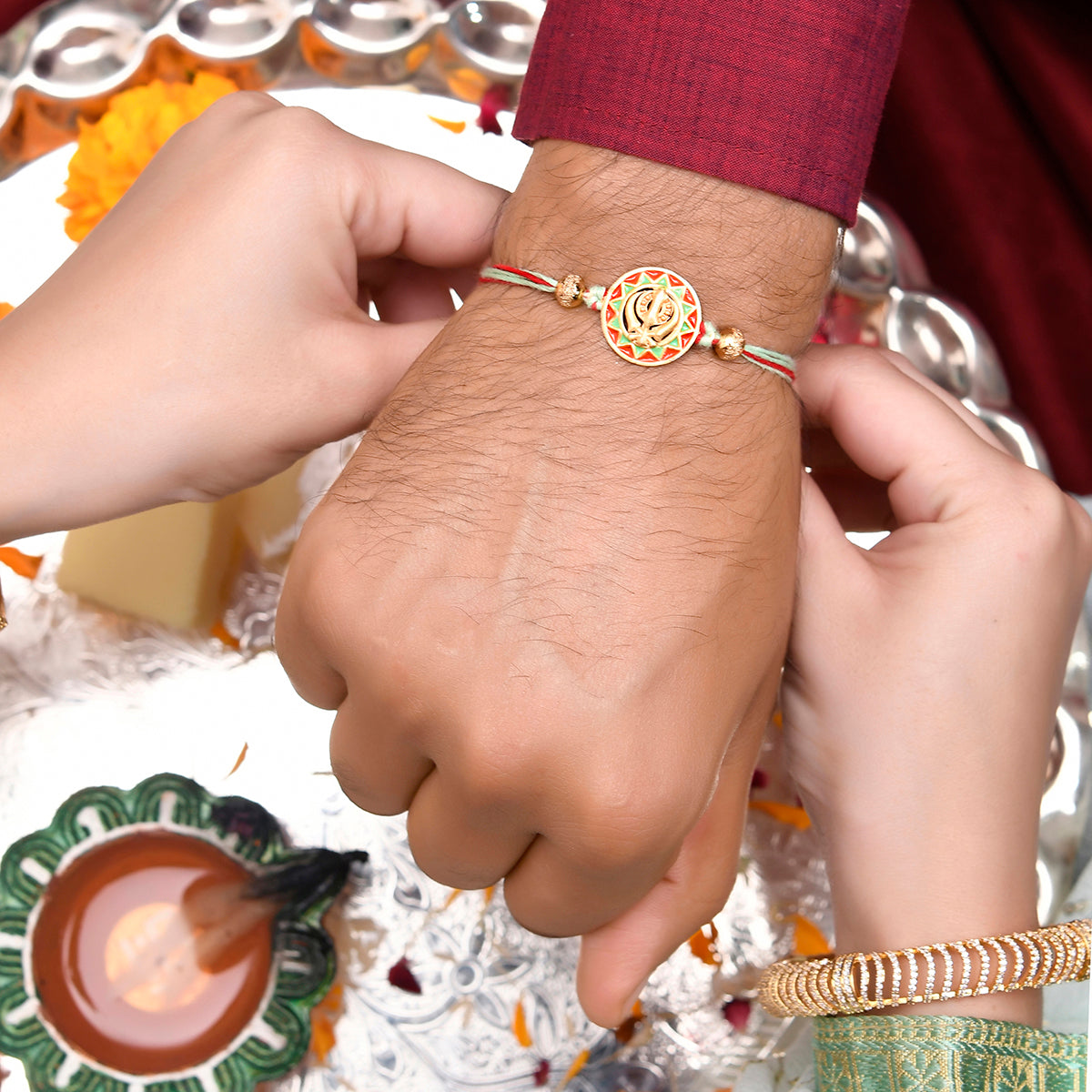 trueBrowns X Voylla Ethnic Colorful Enamel Thread Rakhi
