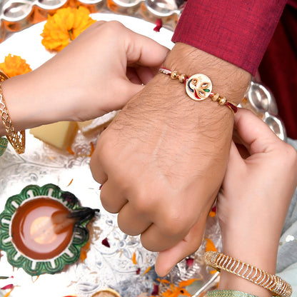 trueBrowns X Voylla Enameled Peacock Motif Thread Rakhi