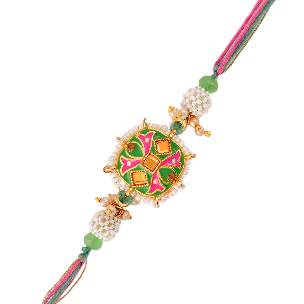 trueBrowns X Voylla Enameled Pearl Beads Thread Rakhi