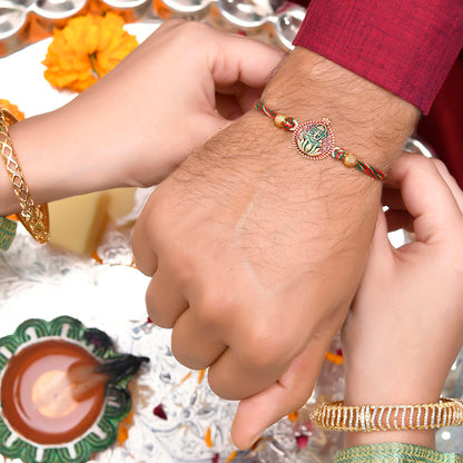 trueBrowns X Voylla Lord Ganesha Colorful Enameled Ethnic Rakhi