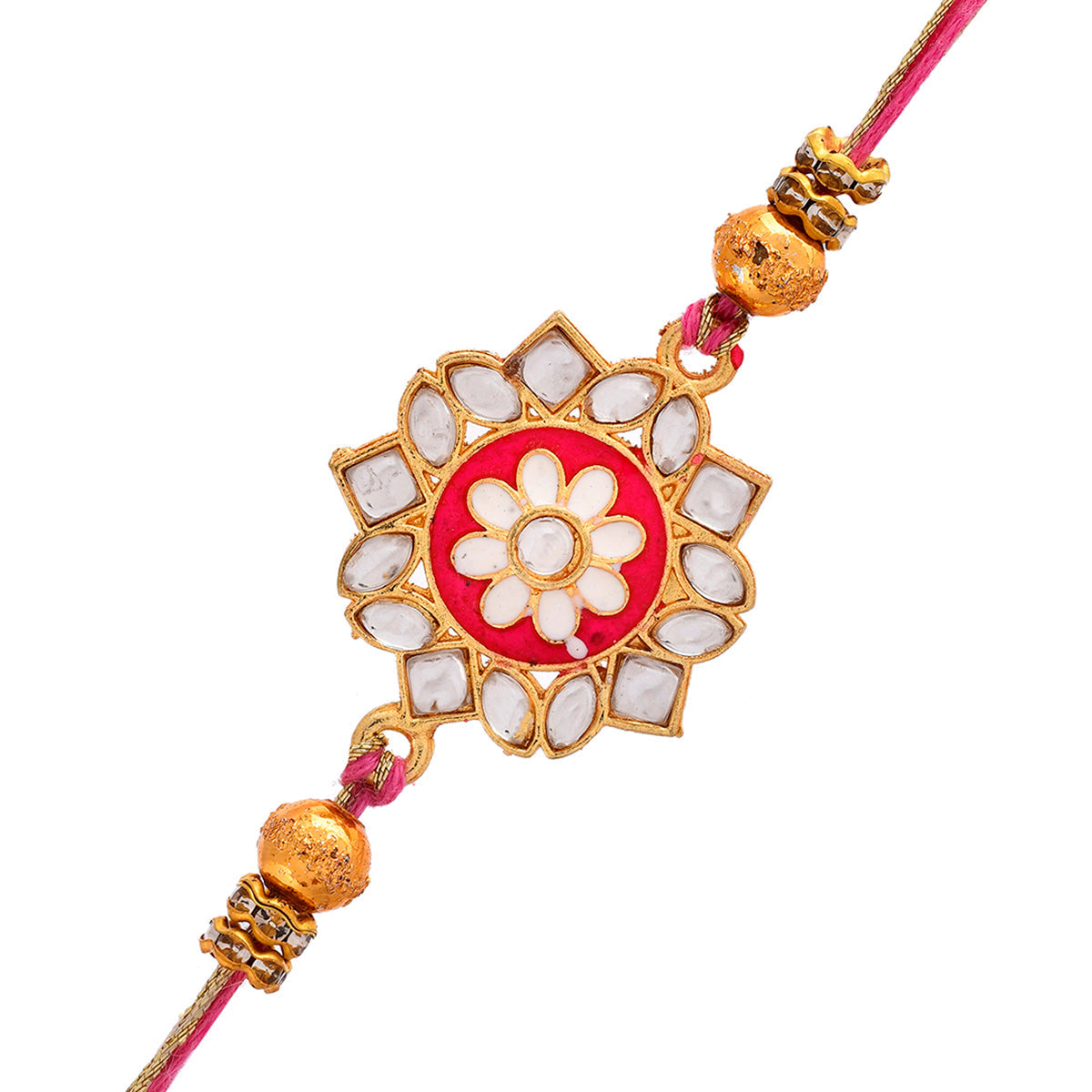 trueBrowns X Voylla Green Gems Studded Ethnic Thread Rakhi