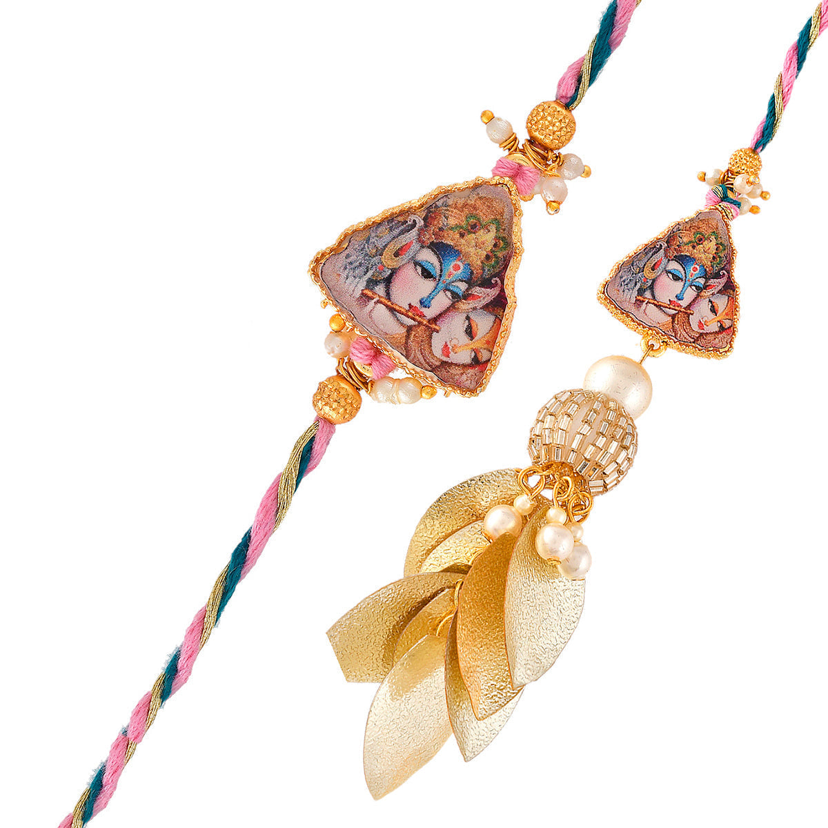 trueBrowns X Voylla Ethnic High Polish Pearl Beads Bhaiya-Bhabhi Rakhi