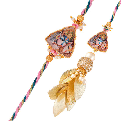 trueBrowns X Voylla Ethnic High Polish Pearl Beads Bhaiya-Bhabhi Rakhi