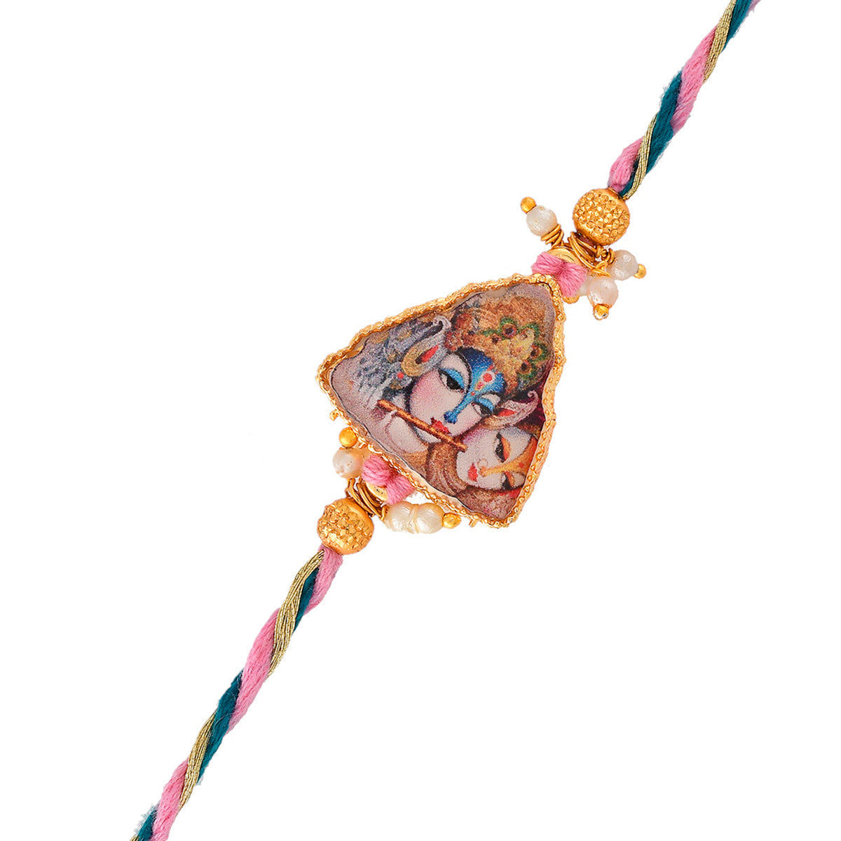 trueBrowns X Voylla Ethnic High Polish Pearl Beads Bhaiya-Bhabhi Rakhi