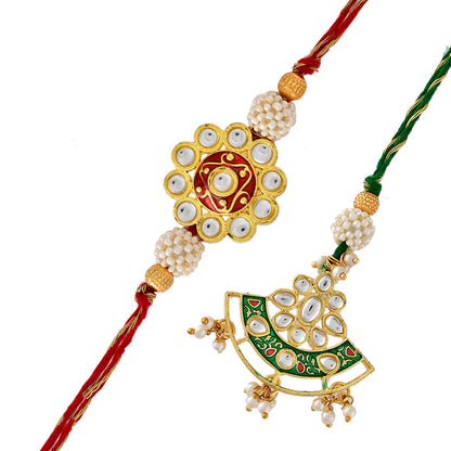 trueBrowns X Voylla Kundan Polki Traditional Bhaiya-Bhabhi Rakhi