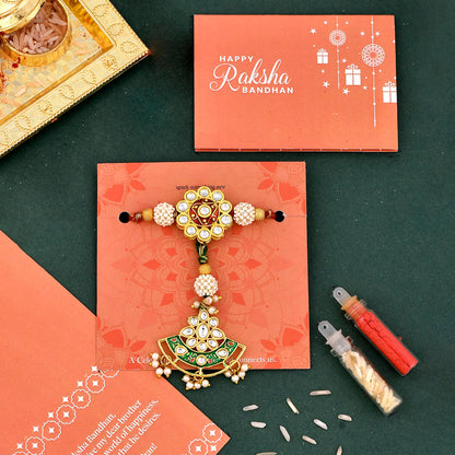 trueBrowns X Voylla Kundan Polki Traditional Bhaiya-Bhabhi Rakhi
