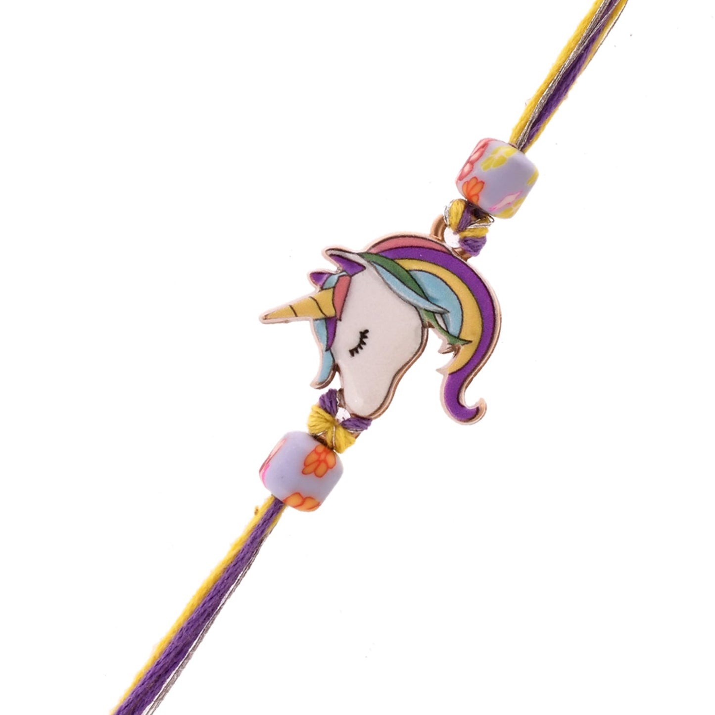 trueBrowns X Voylla Rainbow Unicorn Beaded Slip-On Rakhi For Kids