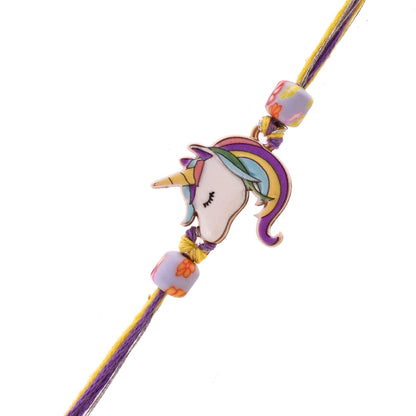 trueBrowns X Voylla Rainbow Unicorn Beaded Slip-On Rakhi For Kids
