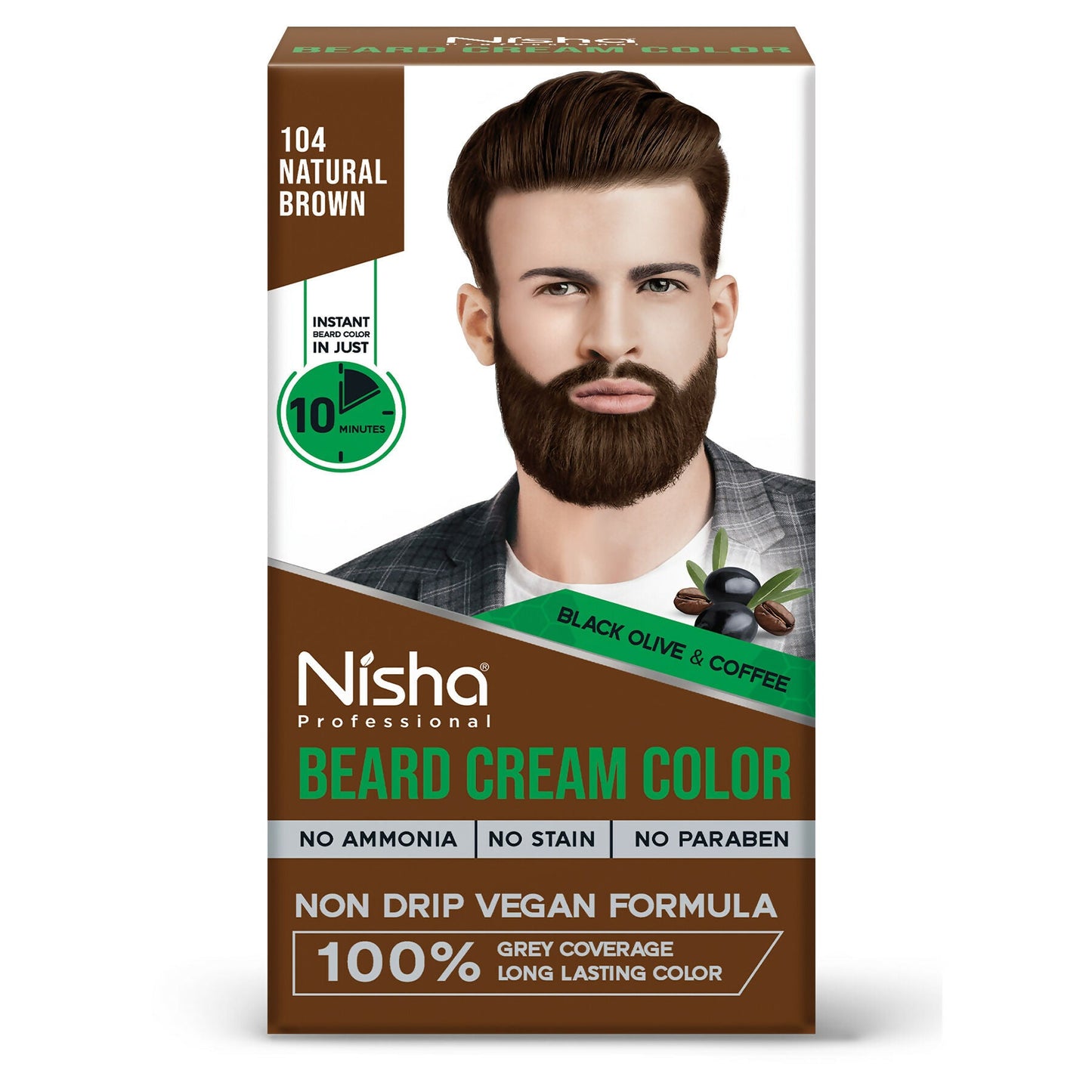 Nisha Beard Colour for Men - Natural Brown