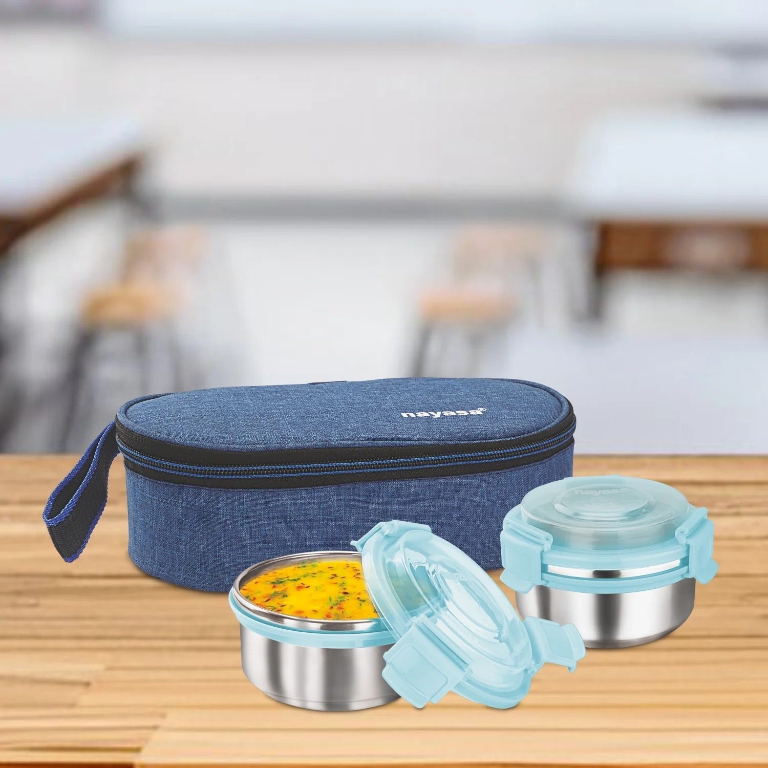 Nayasa Aqua Crunch 2 Plastic Lunch Box Set of 2