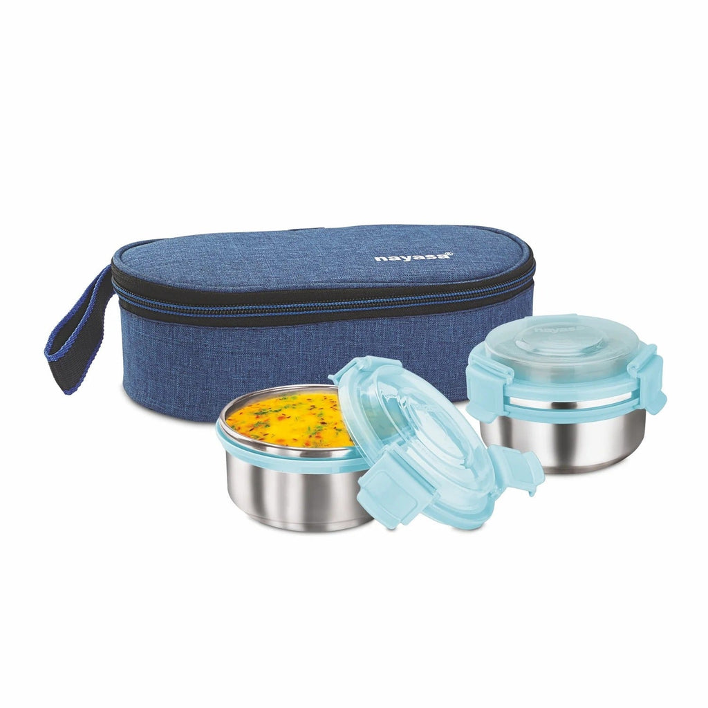 Nayasa Aqua Crunch 2 Plastic Lunch Box Set of 2