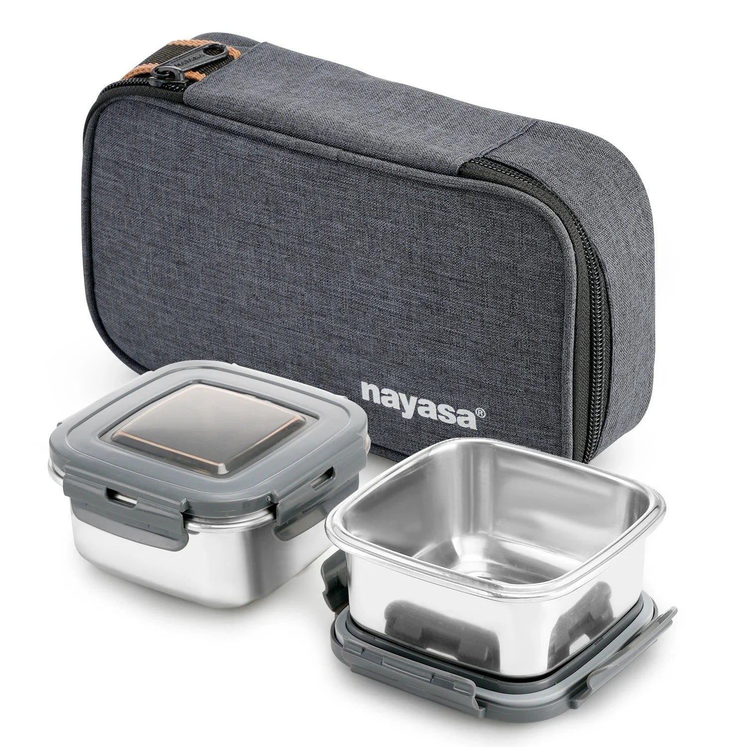 Nayasa Eco Crunch Lunch Box with 2 Containers 300ml Each