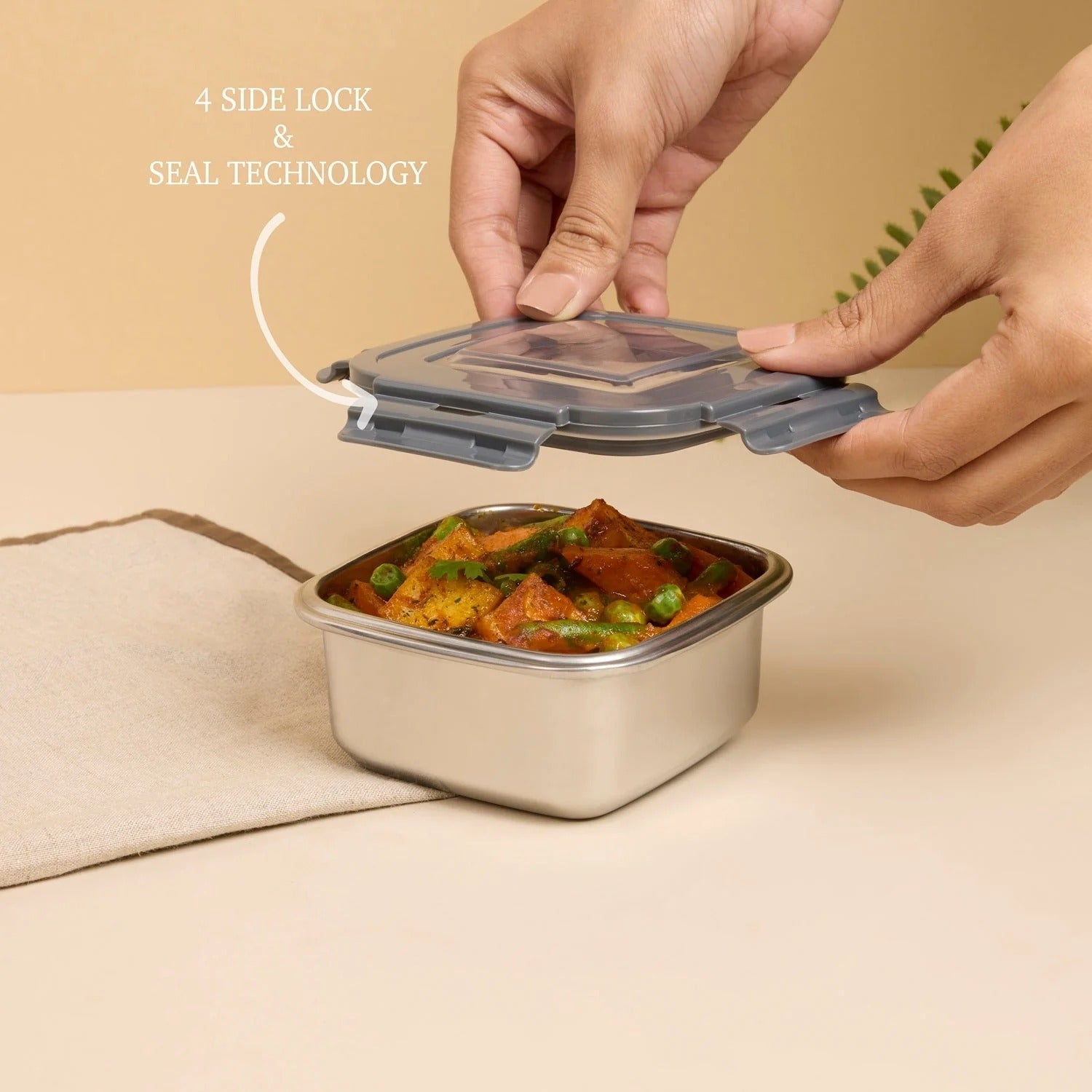 Nayasa Eco Crunch Lunch Box with 3 Containers 300ml Each