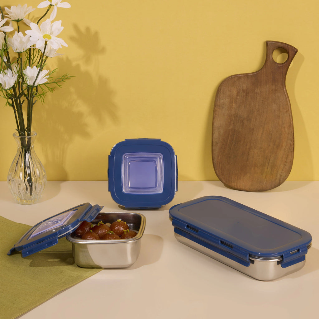 Nayasa Eco Duplex Stainless Steel Lunch Box Set of 3