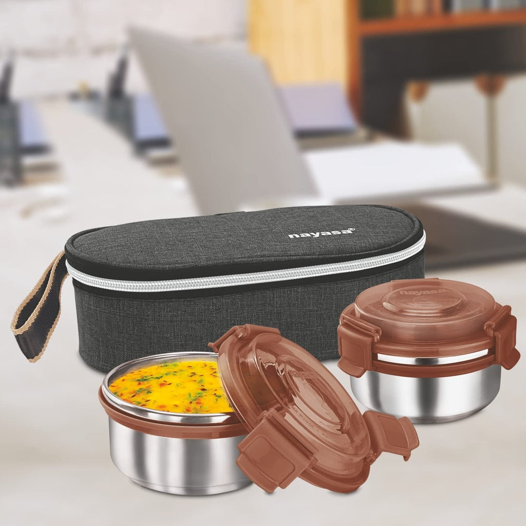 Nayasa Aqua Crunch 2 Plastic Lunch Box Set of 2