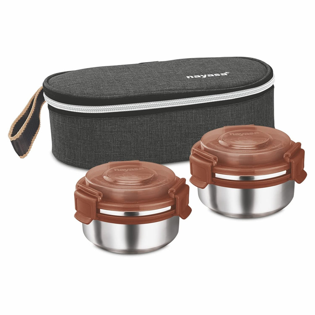 Nayasa Aqua Crunch 2 Plastic Lunch Box Set of 2