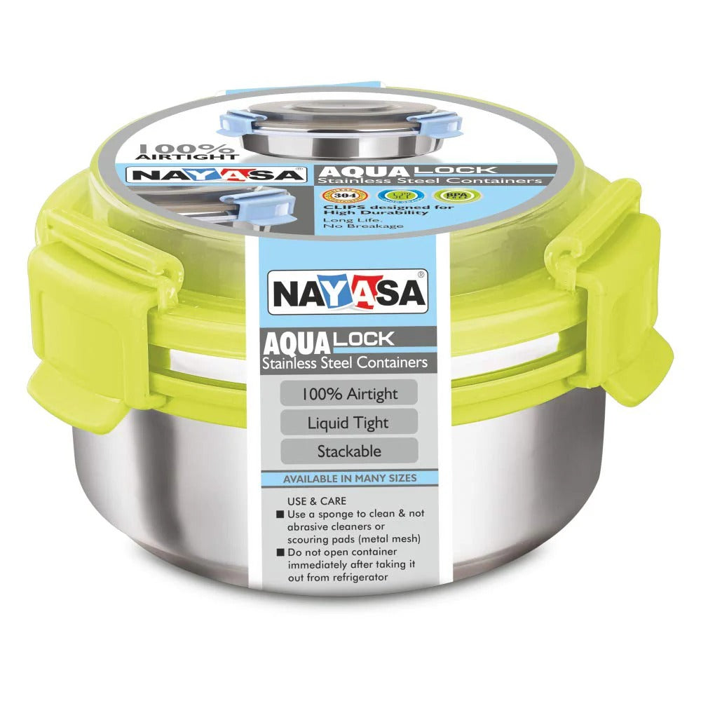 Nayasa Aqua Lock Round Plastic Lunch Box 450ml